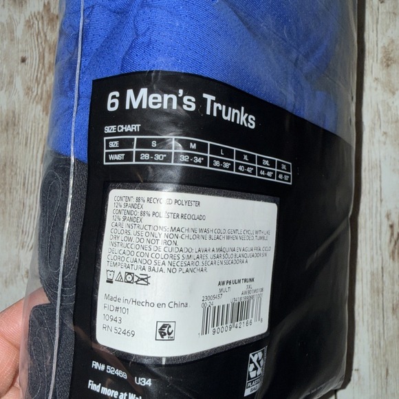 Athletic Works Mens Ultra Lite Mesh Trunks Pack of 6 3.5" Inseam 3XL 48-50 - Picture 4 of 4